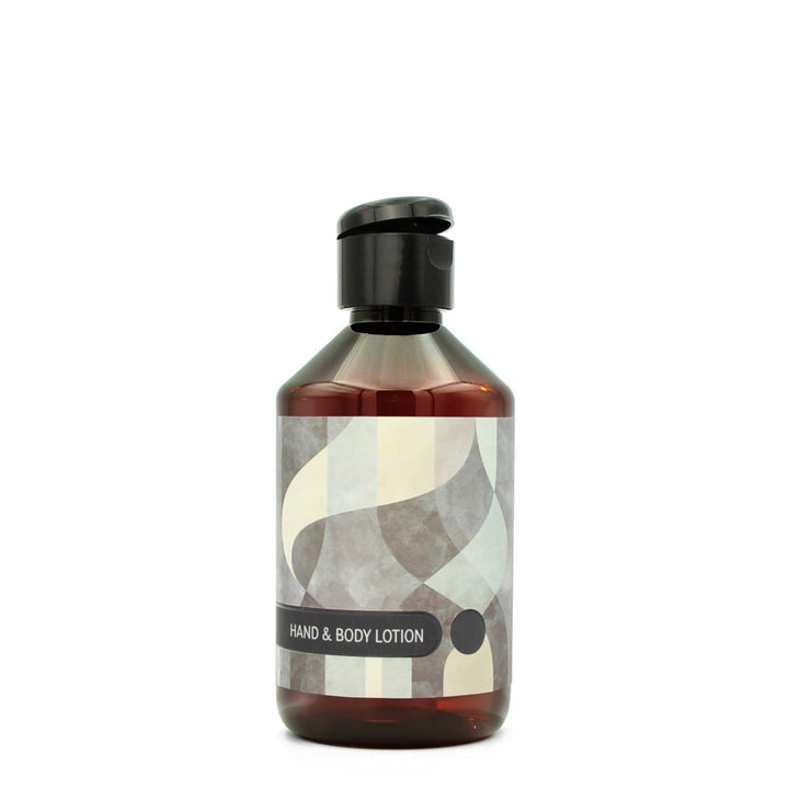 BY MONO plniteľná fľaštička „Abstract“ – mlieko na ruky a telo, 250 ml, čierny flip-top uzáver