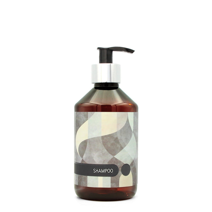 BY MONO plniteľná fľaštička „Abstract“ – šampón, 250 ml, strieborná pumpička