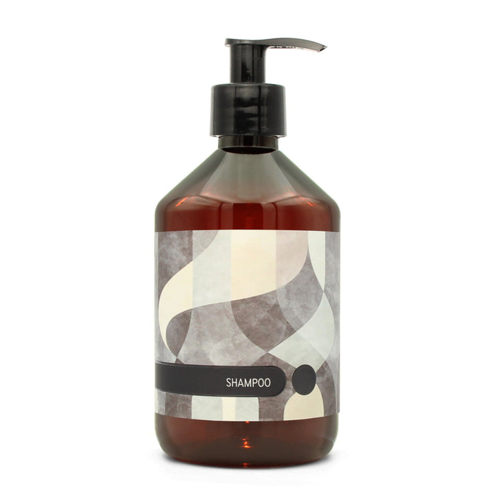 BY MONO plniteľná fľaštička „Abstract“ – šampón, 500 ml, čierna pumpička