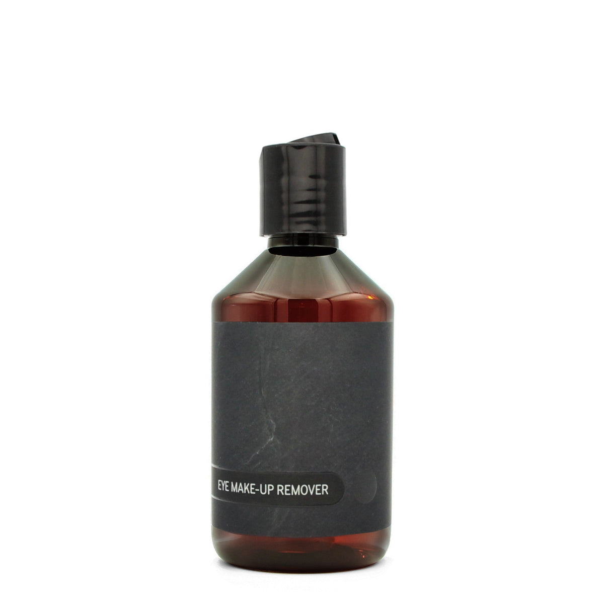 BY MONO plniteľná fľaštička „Black Slate“ – odličovač očí, 250 ml, čierny disc-top uzáver