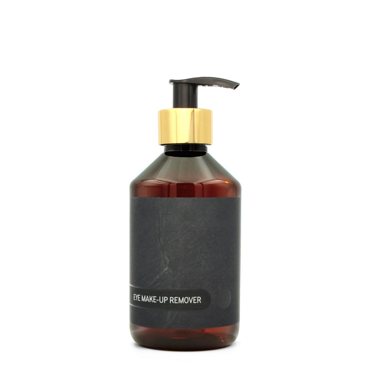 BY MONO plniteľná fľaštička „Black Slate“ – odličovač očí, 250 ml, zlatá pumpička