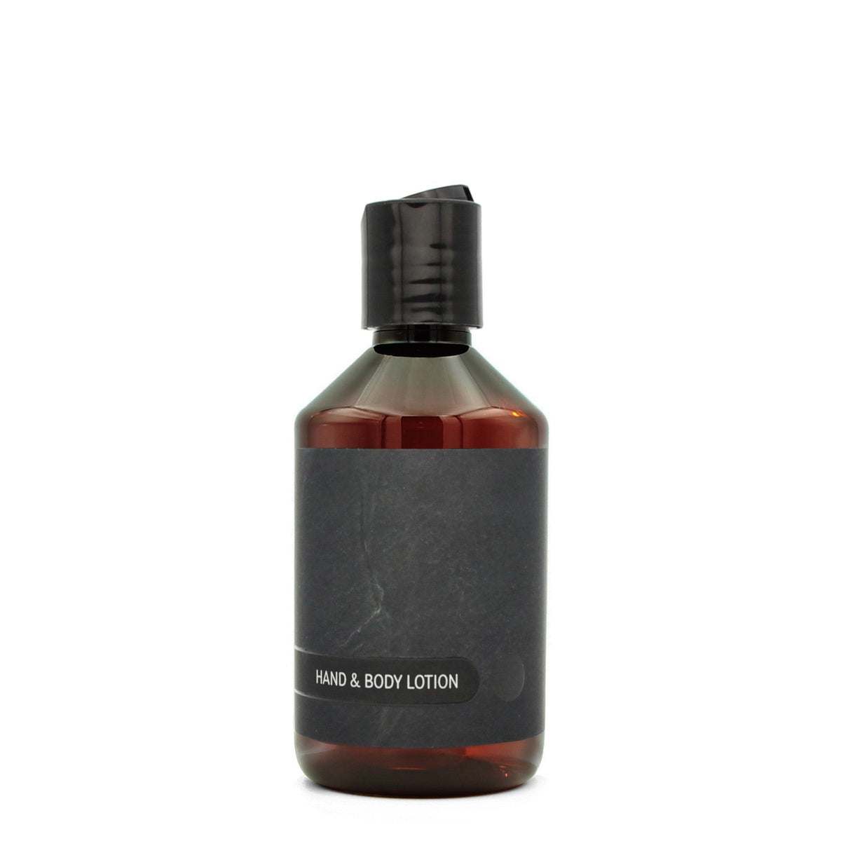 BY MONO plniteľná fľaštička „Black Slate“ – mlieko na ruky a telo, 250 ml, čierny disc-top uzáver