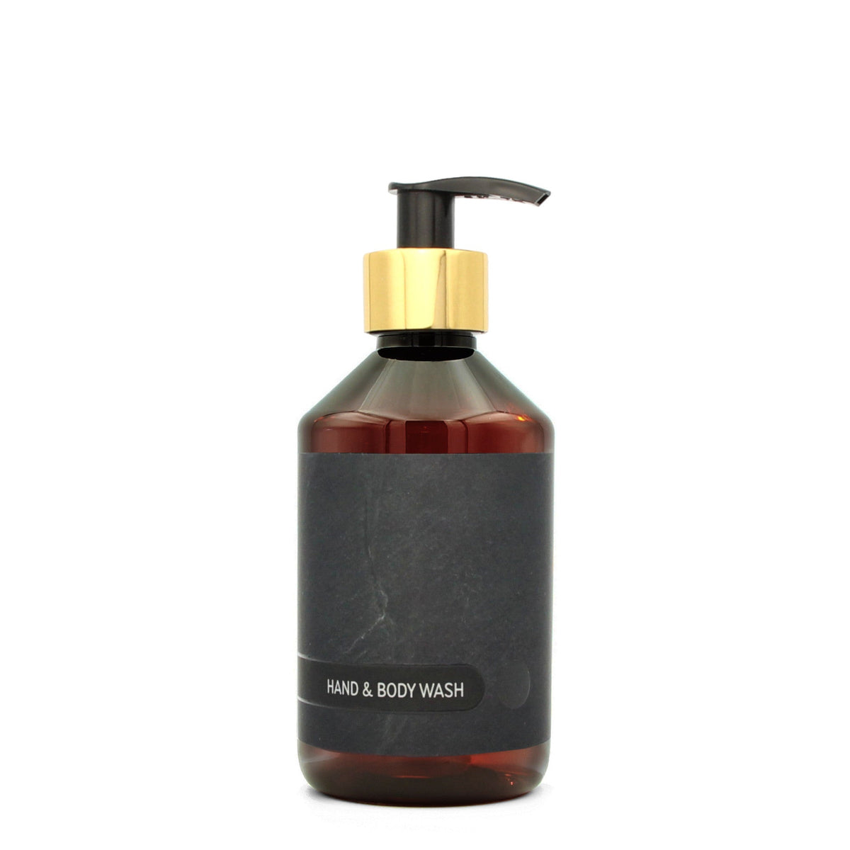 BY MONO plniteľná fľaštička „Black Slate“ – umývací gél na ruky a telo, 250 ml, zlatá pumpička