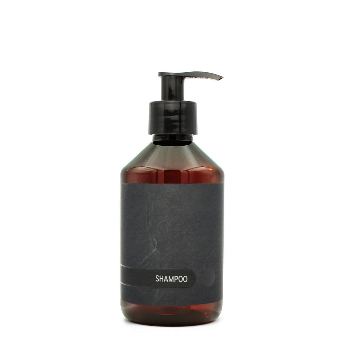 BY MONO plniteľná fľaštička „Black Slate“ – šampón, 250 ml, čierna pumpička
