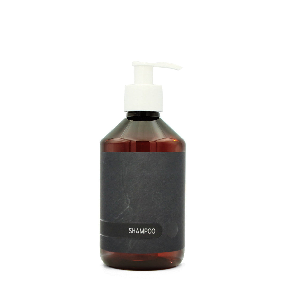 BY MONO plniteľná fľaštička „Black Slate“ – šampón, 250 ml, biela pumpička