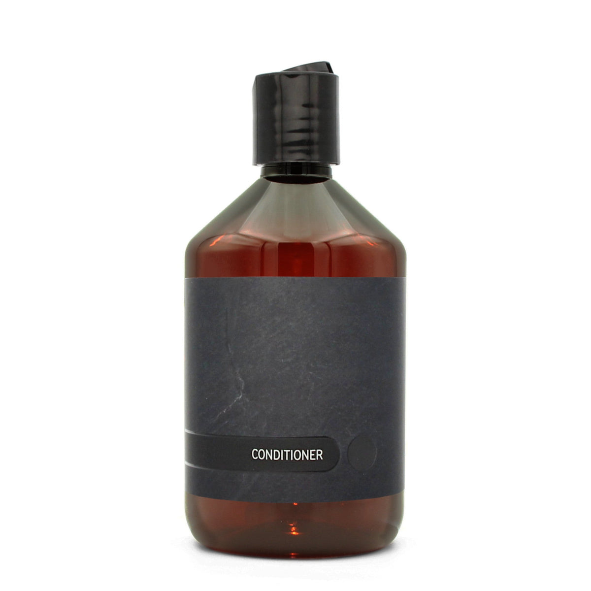BY MONO plniteľná fľaštička „Black Slate“ – kondicionér, 500 ml, čierny disc-top uzáver