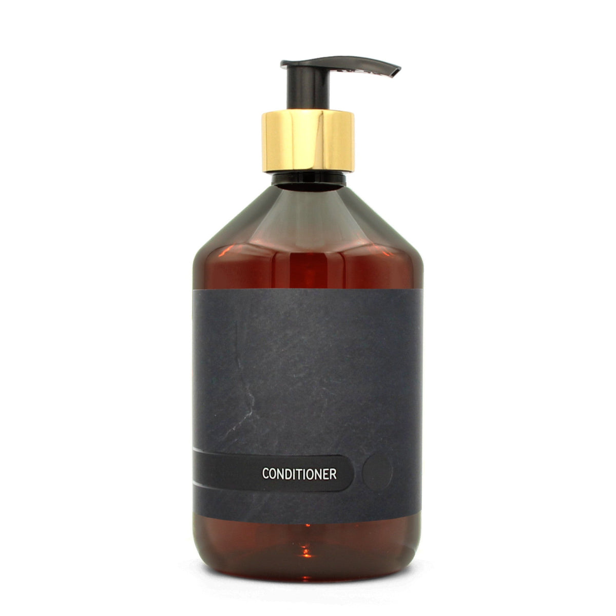 BY MONO plniteľná fľaštička „Black Slate“ – kondicionér, 500 ml, zlatá pumpička
