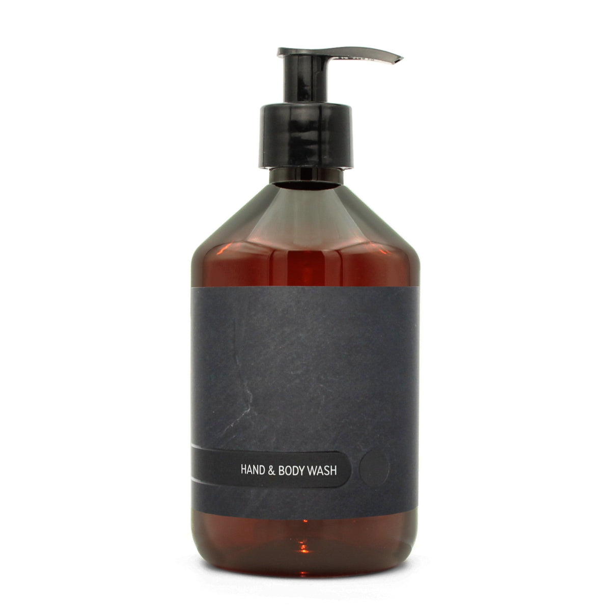 BY MONO plniteľná fľaštička „Black Slate“ – umývací gél na ruky a telo, 500 ml, čierna pumpička