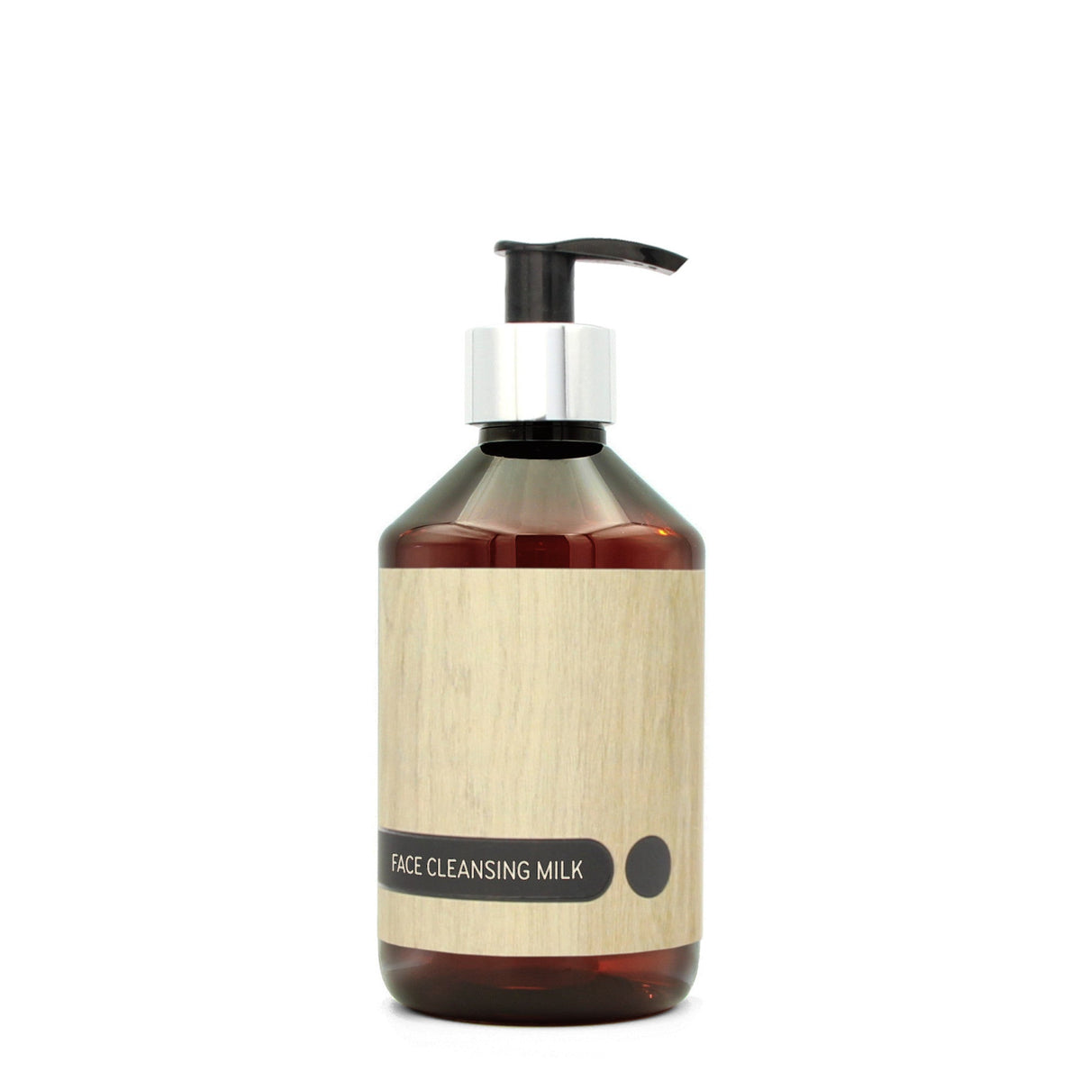 BY MONO plniteľná fľaštička „Oak“ – pleťové čistiace mlieko, 250 ml, strieborná pumpička