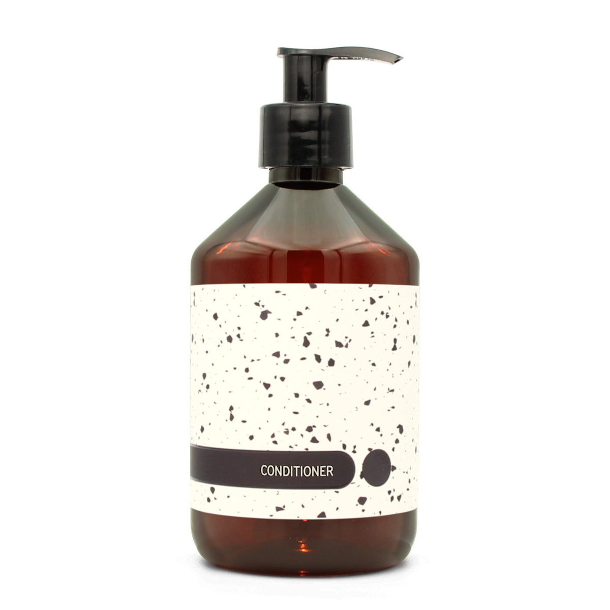BY MONO plniteľná fľaštička „Terrazzo“ – kondicionér, 500 ml, čierna pumpička