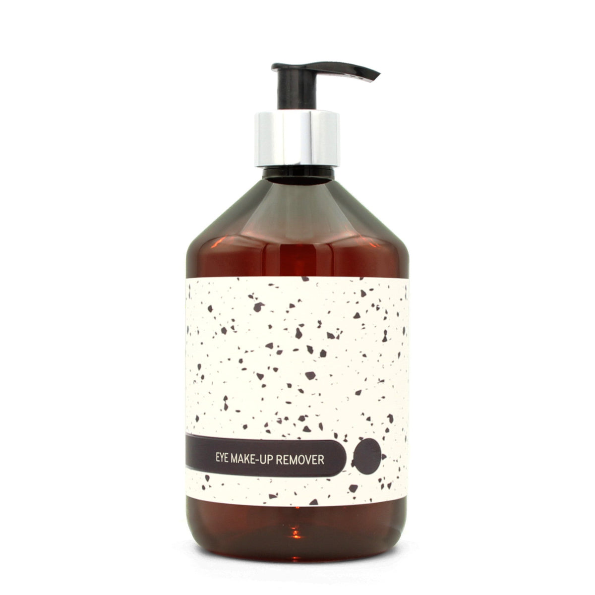 BY MONO plniteľná fľaštička „Terrazzo“ – odličovač očí, 500 ml, strieborná pumpička
