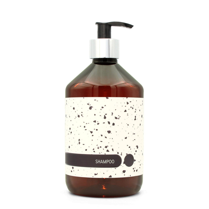 BY MONO plniteľná fľaštička „Terrazzo“ – šampón, 500 ml, strieborná pumpička
